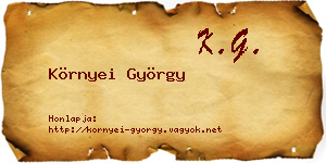 Környei György névjegykártya